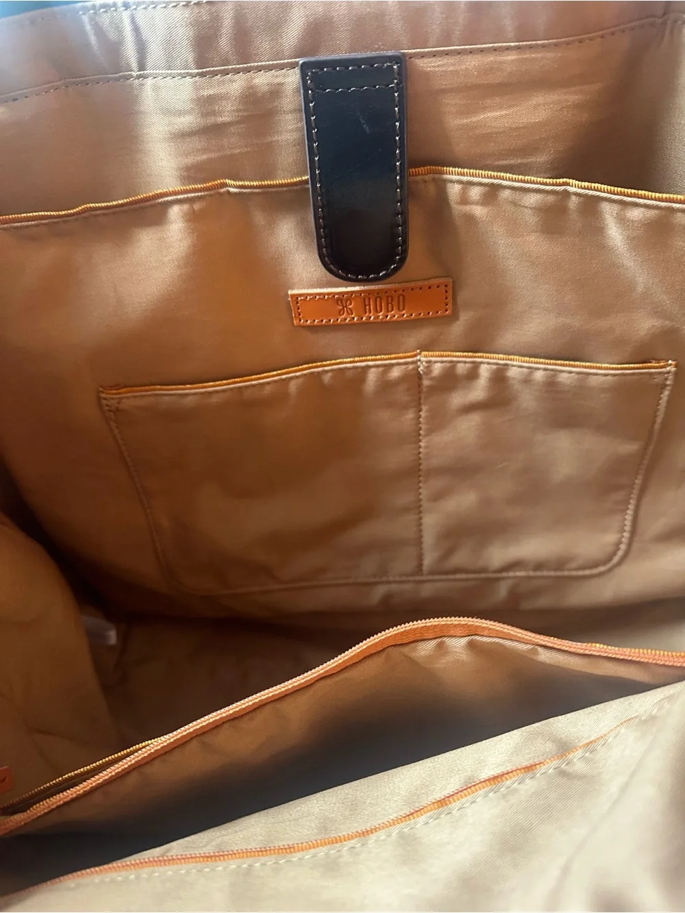 HOBO Black Leather Tote with Double Handles